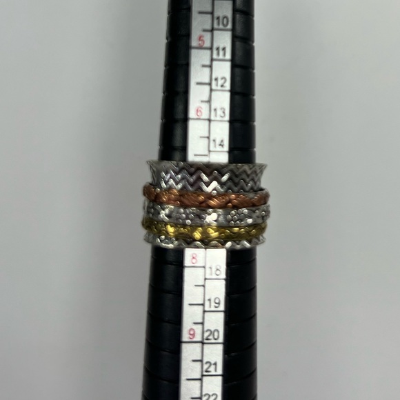 SPINNER! Vintage 925 White Topaz Spinner Ring size 6.5 - Picture 2 of 3